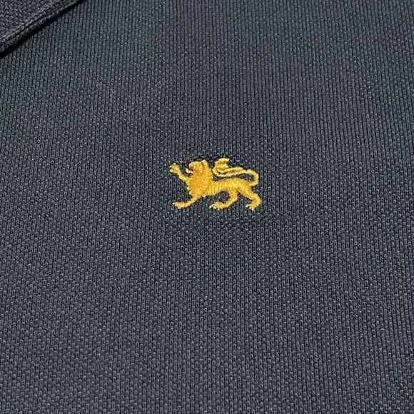 Rugby Polo Shirt Navy Blue Large Paul Kehl Contrast Color Collar US Size Medium - Picture 3 of 7